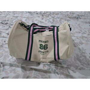 NWT Victoria's Secret Women's Duffle Bag Cream Pink Sports 86 Athletic Club